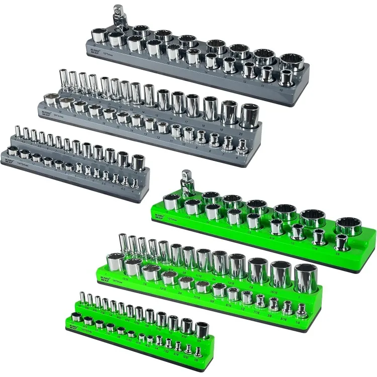 Magnetic Socket Organizer Set 6 PC, Socket Tool Holder