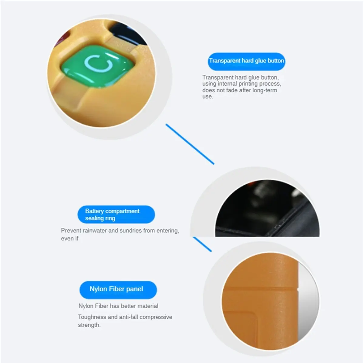 High Power Waterproof and Drop-Proof Industrial Wireless Remote Control EV1527 Chip ASK 2000M Long Range 433Mhz 4 Button