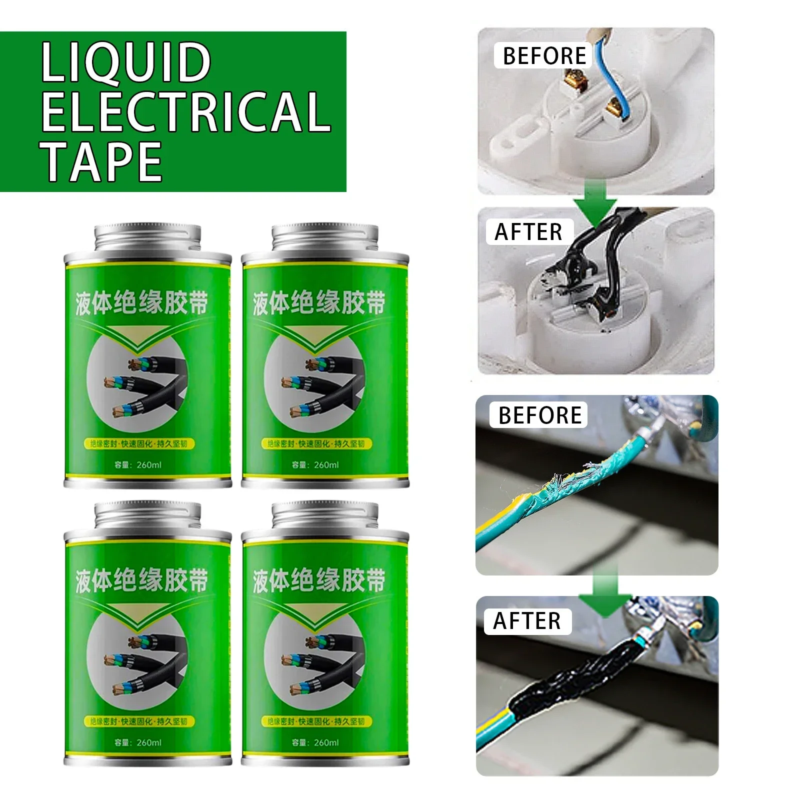 100/260ML Waterproof Liquid Electrical Tape Insulation Tape Repair Rubber Electrical Wire Quick Fix Dry Insulation Sealant