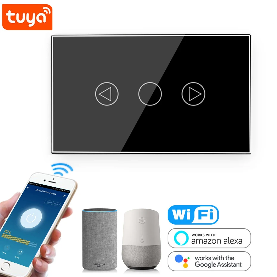 

Tuya Smart Wifi Led Dimming Switch US AU Standard 220V Wireless Touch Light Dimmers Works With Alexa Google Home Smartlife