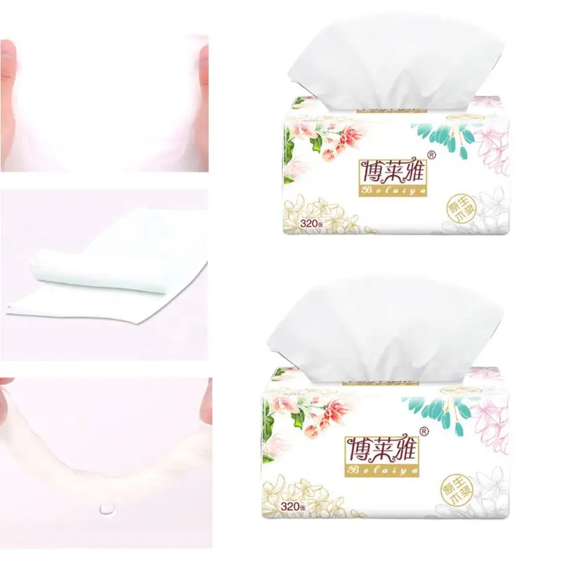 Y1UF 3-Ply for Facial Tissue, Soft for Facial Paper, 320 Tissues per Pack, Household