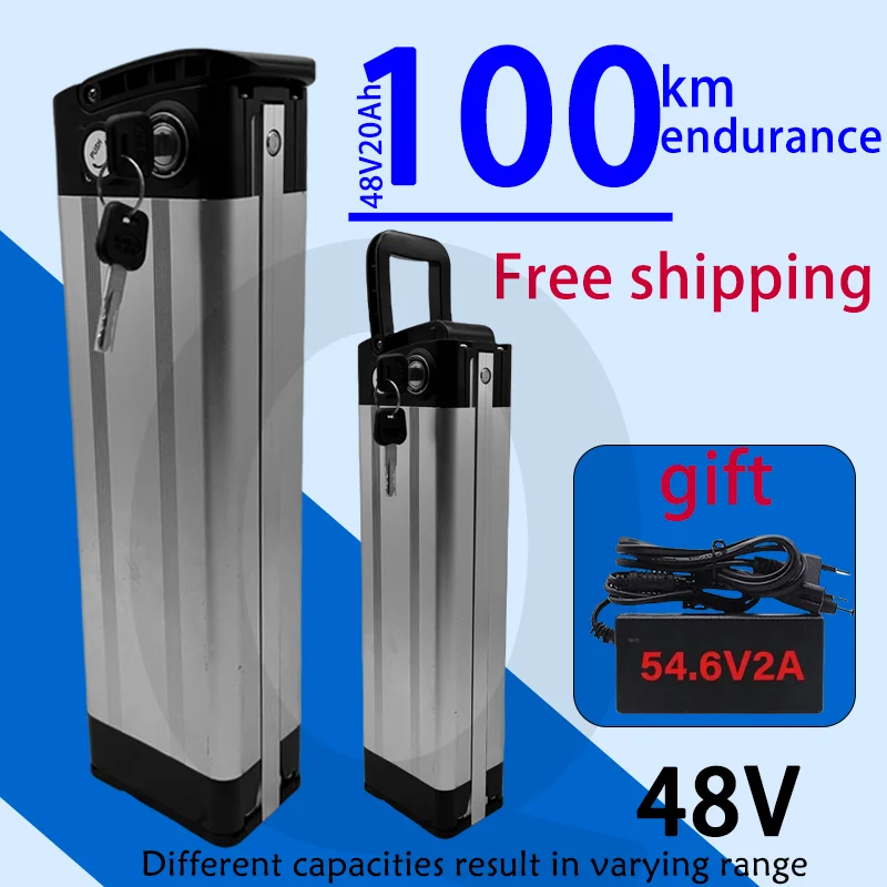 

100% High quality 48V 20ah 30ah 60ah lithium battery pack Silverfish battery 500w lithium-ion 48V electric bicycle 18650 battery