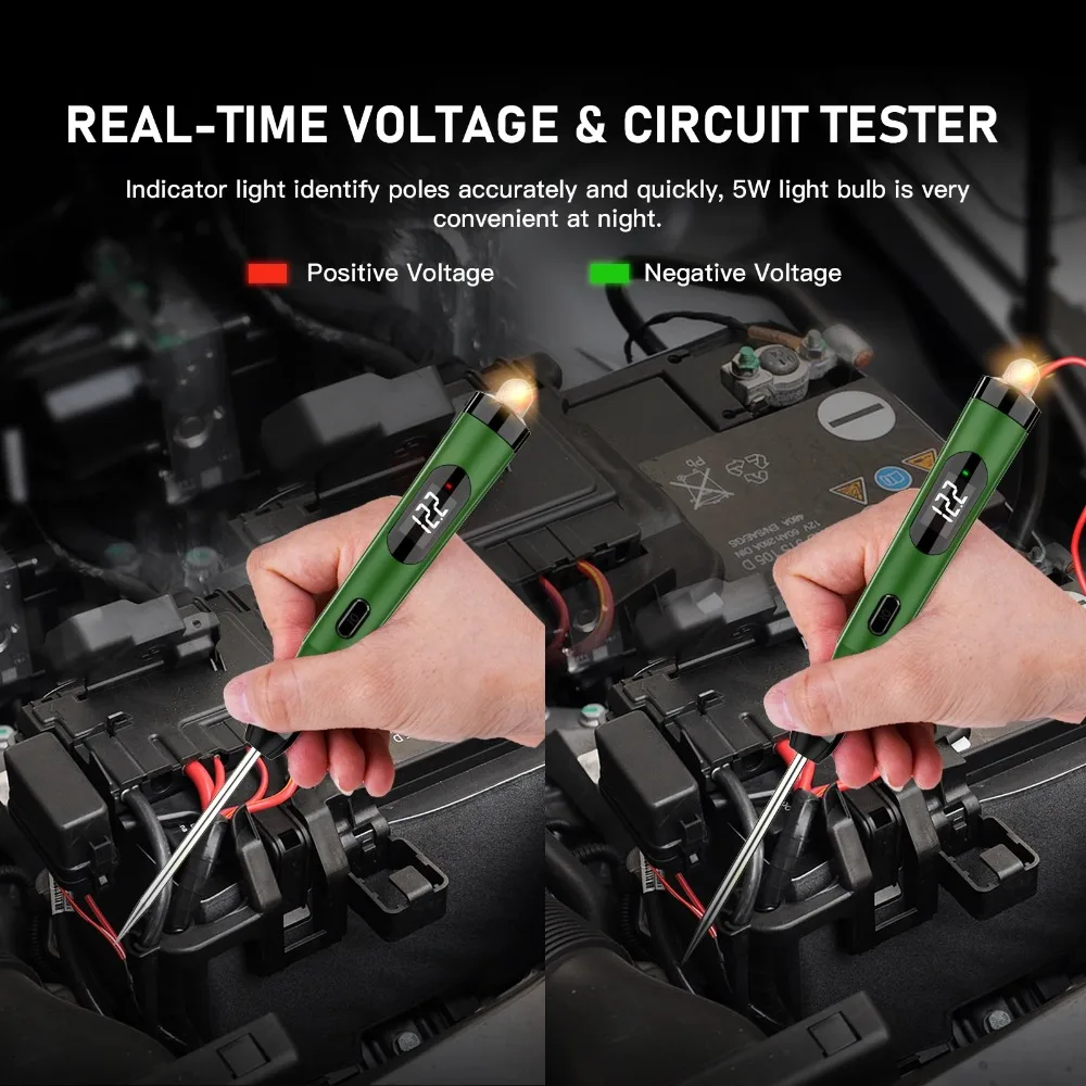 P50 Digital Car Circuit Tester Probe 5V-30V Voltage Test Pen Auto Electrical Diagnostic Tool for Garage Mechanic Repair