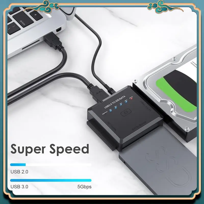 (ใหม่)-Sata To USB 3.0 IDE SATA Adapter USB3.0 USB2.0 Sata Cableสําหรับ 2.5 3.5 ฮาร์ดดิสก์ไดรฟ์HDD SSD USB IDE SATA Eu Plug