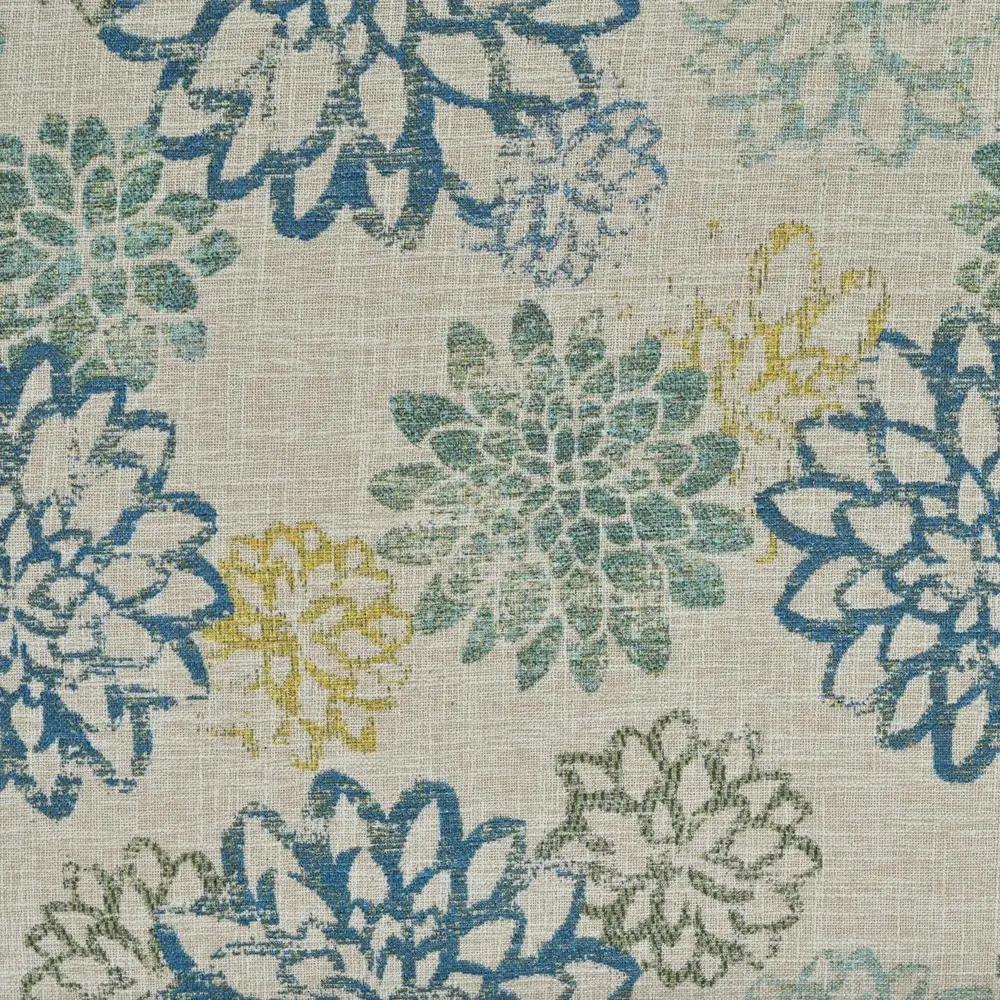 كرسي دفع للخلف كرسي منجد قماش مطبوع أرجل خشب الزان مساند للذراعين مريحة لغرفة المعيشة وغرفة النوم بني فاتح وأزرق #3