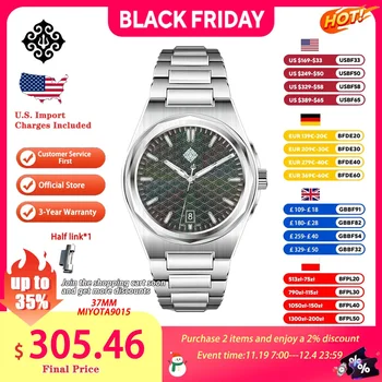 IX&DAO 2025 New 37mm Warrior Men's Automatic Mechanical Watc...