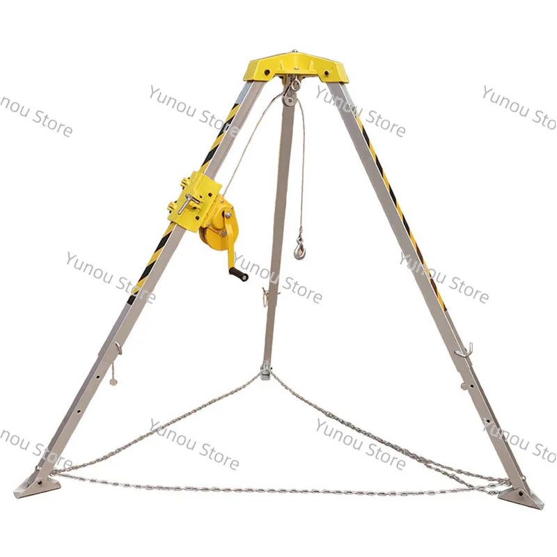 

Portable Aluminum Alloy Rescue Tripod with Safety Wire Rope Self-Locking Winch for Sewer Emergency Situation Multi-Functional