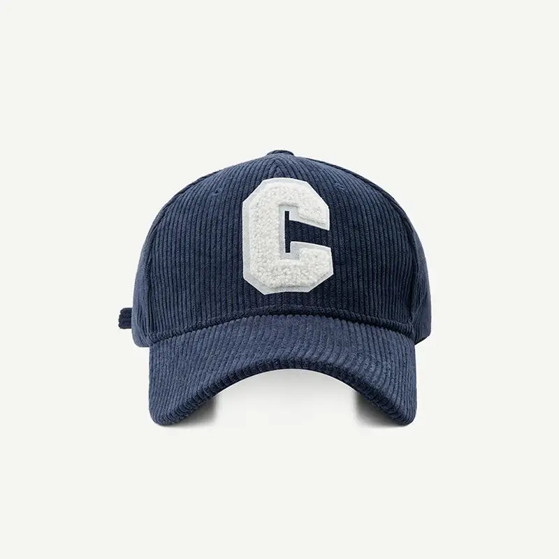 Neue Cord-Baseballkappe für Damen, Modische C-Buchstaben-Snapback-Mütze, Verstellbare Casual Hip-Hop-Kappe für Herren, Outdoor-Angeln und Joggen – Detail 8