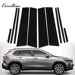 10Pcs Car Door Window Pillar Posts Trim Covers Decoration Stickers for Toyota Corolla Cross 2020 2021 2022 2023