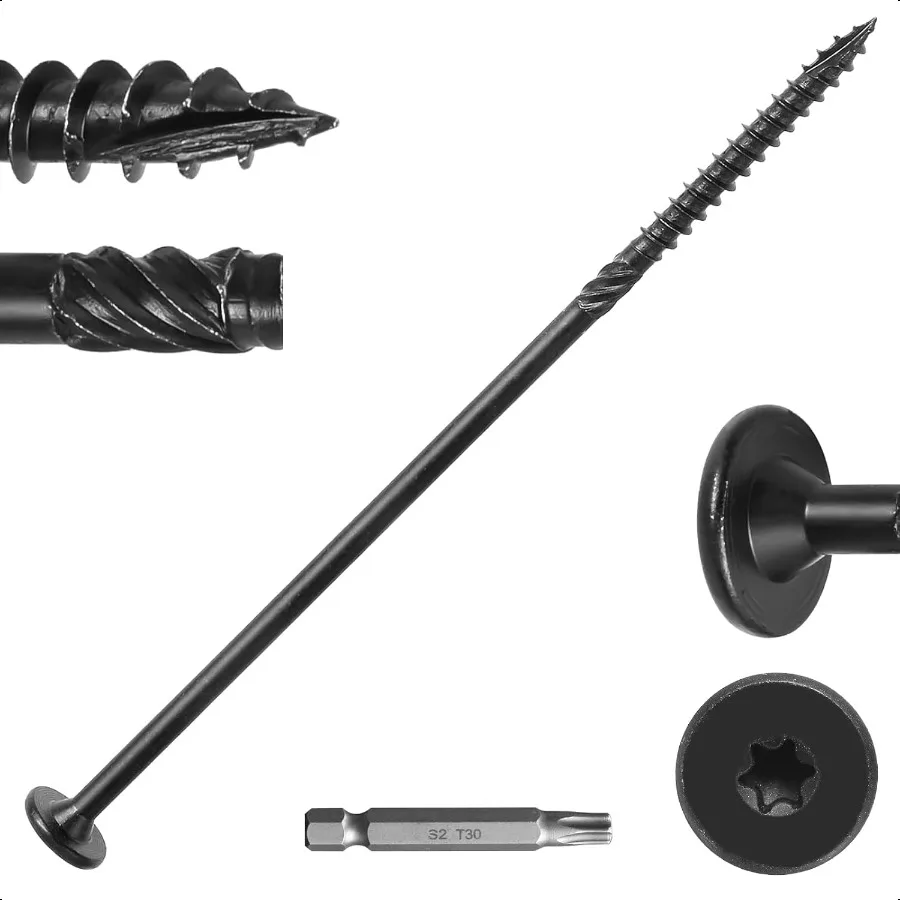 

14 x 8 Wood Structural Lag Screws 54Pcs Star Drive Decking Screws Rust Resistant Timber Screws for Timber Log Landscaping Wood
