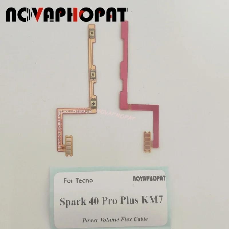 For Tecno Spark 40 Pro Plus KM7 Power On Off Volume Up Down Switch Ribbon Power Button Flex Cable