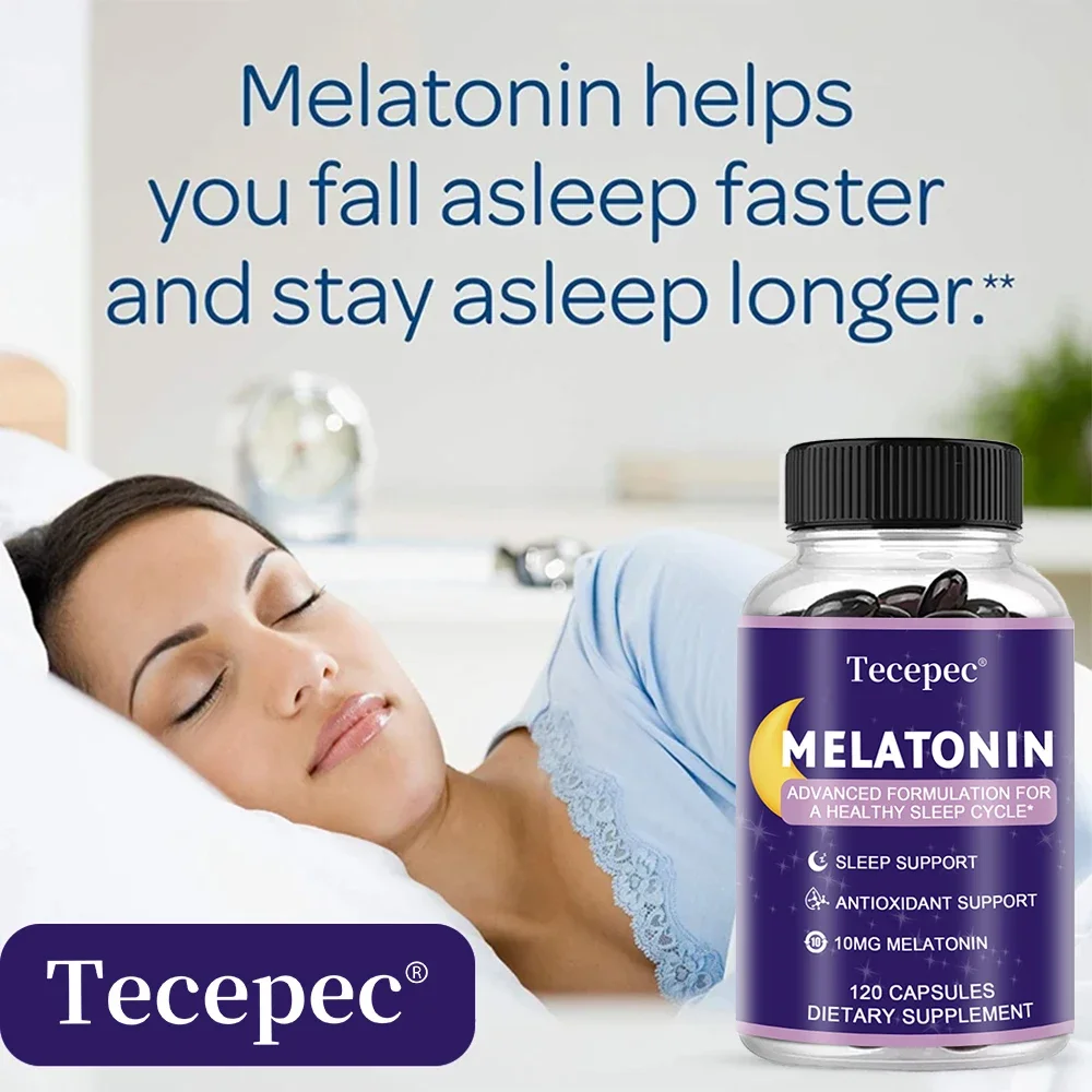 Melatonin Capsules - Relieves Insomnia Antioxidant Healthy Sleep Cycle Supplement 10 Mg Melatonin Fast Deep Sleep