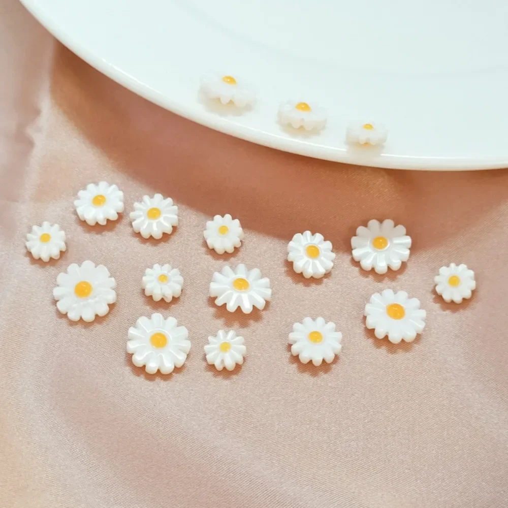 Natural Pearl, White Butterfly Shell, Small Daisy Straight-hole Shell Flower DIY Handmade Jewelry and Accessory Materials