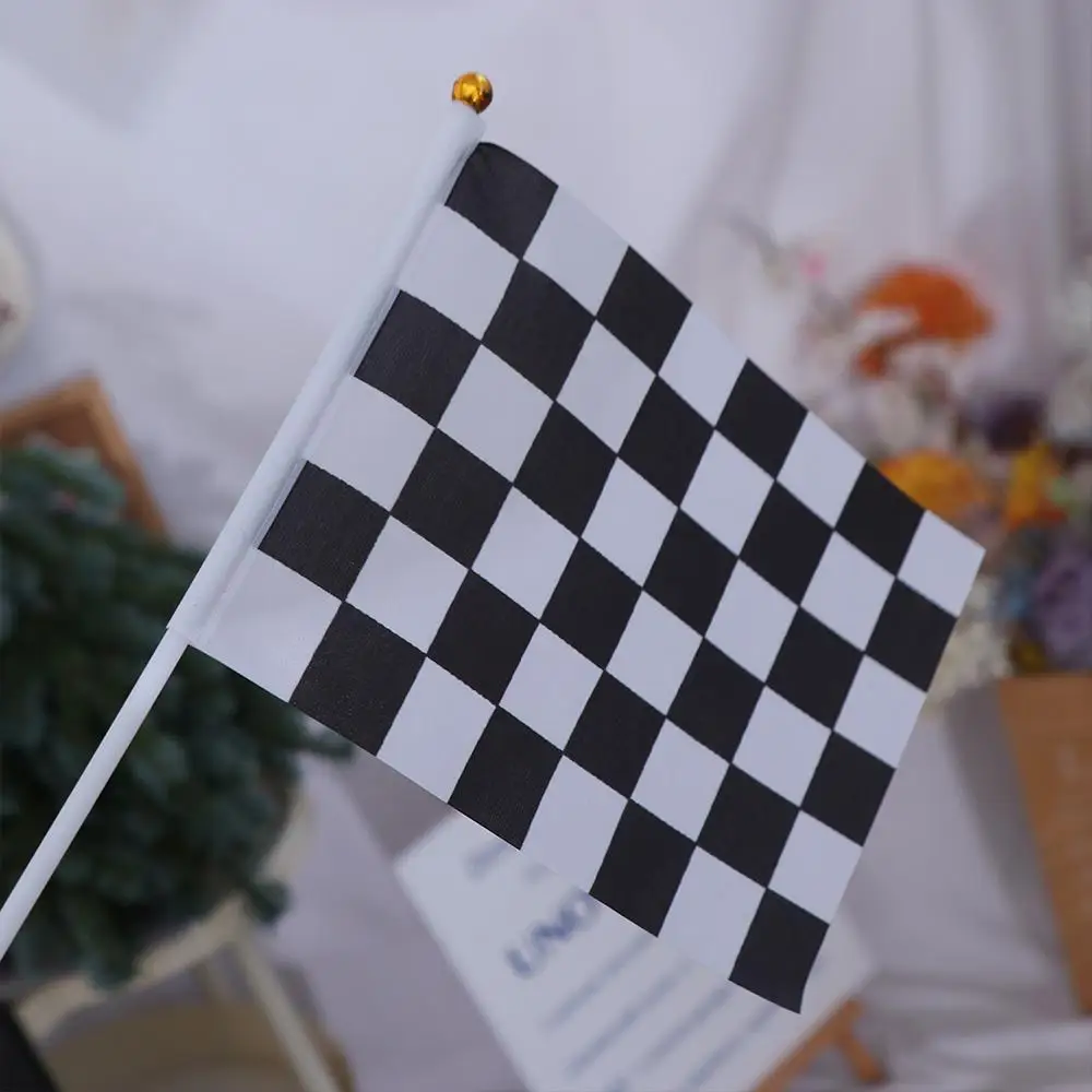 

White Square 14*21cm Racing Party Sport Events Car Racing Racing Polyester Flags Check Flag Waving Flags Racer Checkered Flags