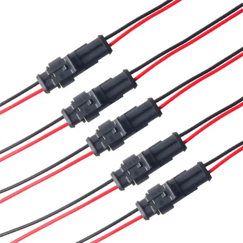 #39X (Black)5 Pair 2 Pin Way Waterproof Electrical Wire Connector Plug Set,Automotive Parts & Accessories