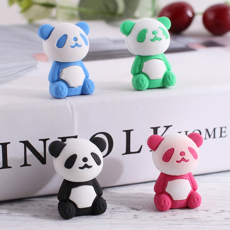 1 Pcs Cute Kawaii Cartoon Panda Rubber Pencil Eraser Kids Novelty School Office Stationery Supply Pretty Sweet Lovely Animal