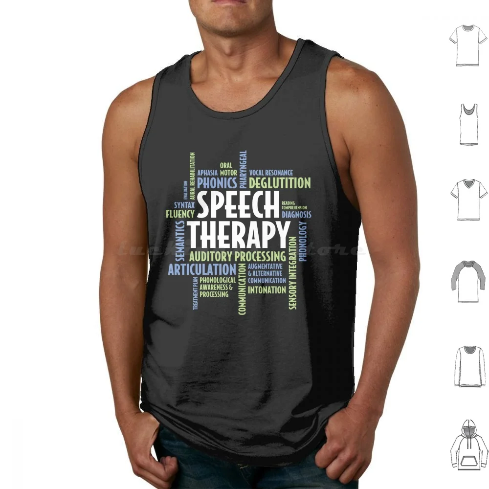 Speech Therapist Gifts For Slp Month Tank Tops Vest Sleeveless Speech Therapist Speech Therapy Slp Speech Language Pathology