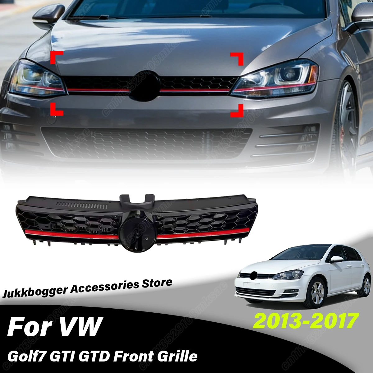 

Для Volkswagen VW Golf 7 GTI GTD 2013-2017: Комплект декоративных накладок на переднюю решетку воздухозаборника для отвода тепла