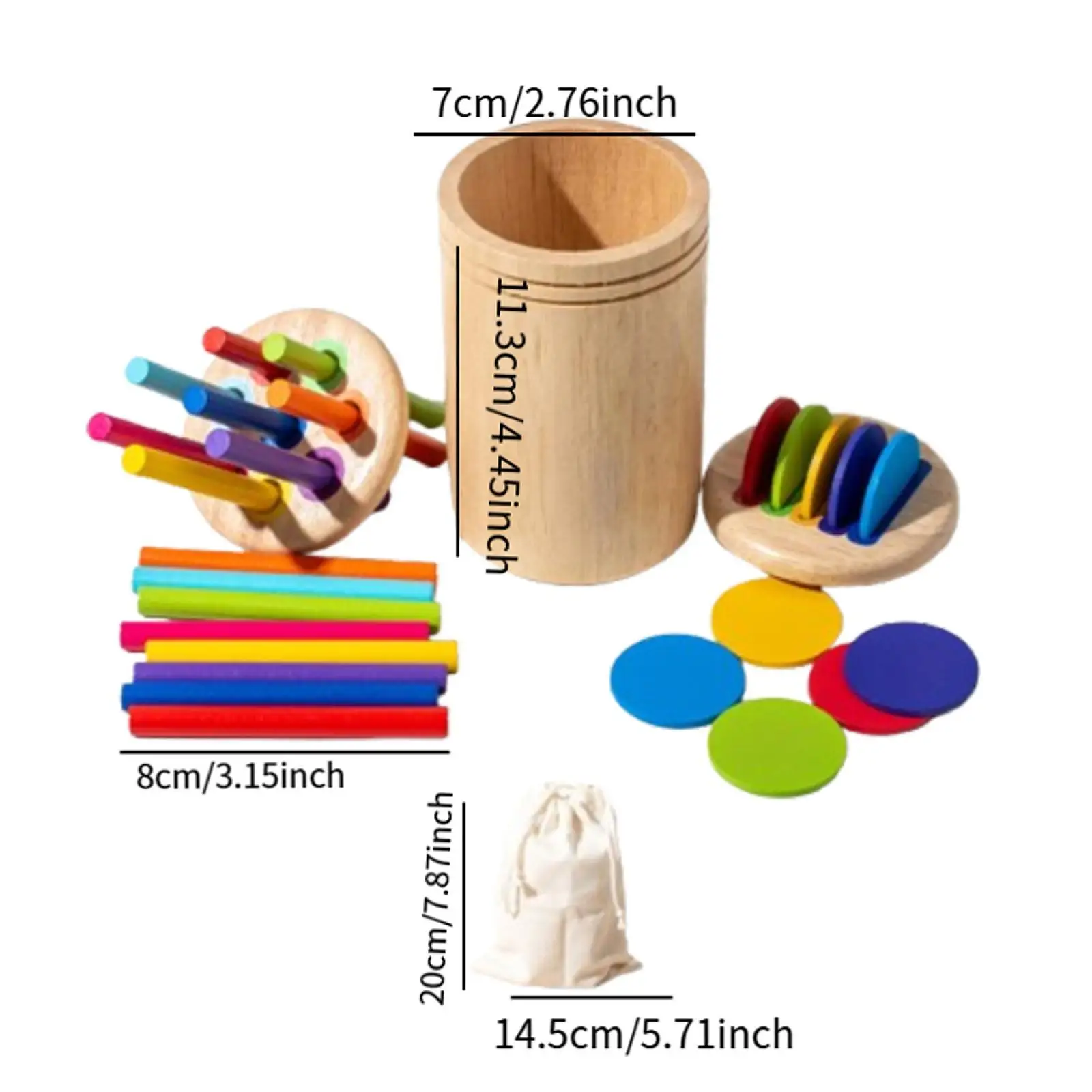 Bâton d'équilibrage en bois pour enfants de 2 ans, jouets assortis, bâtons de tri de documents