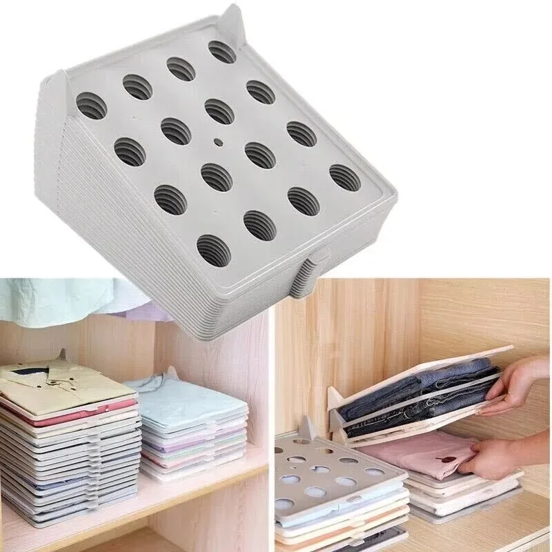 Clothing Lazy Folding Board Dividers Shirt Organizer T Shirt Folder Board Stackable Multi-Functional Wardrobe Storage view 3