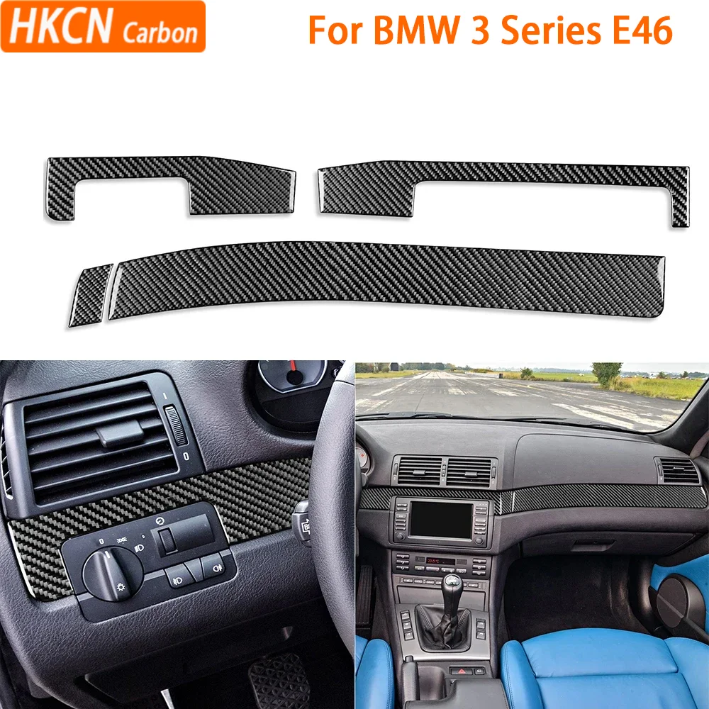 

Carbon Fiber Instrument Dashboard Central Console Panel Car Interior Accessories Sticker Compatible with BMW E46 1998-2005