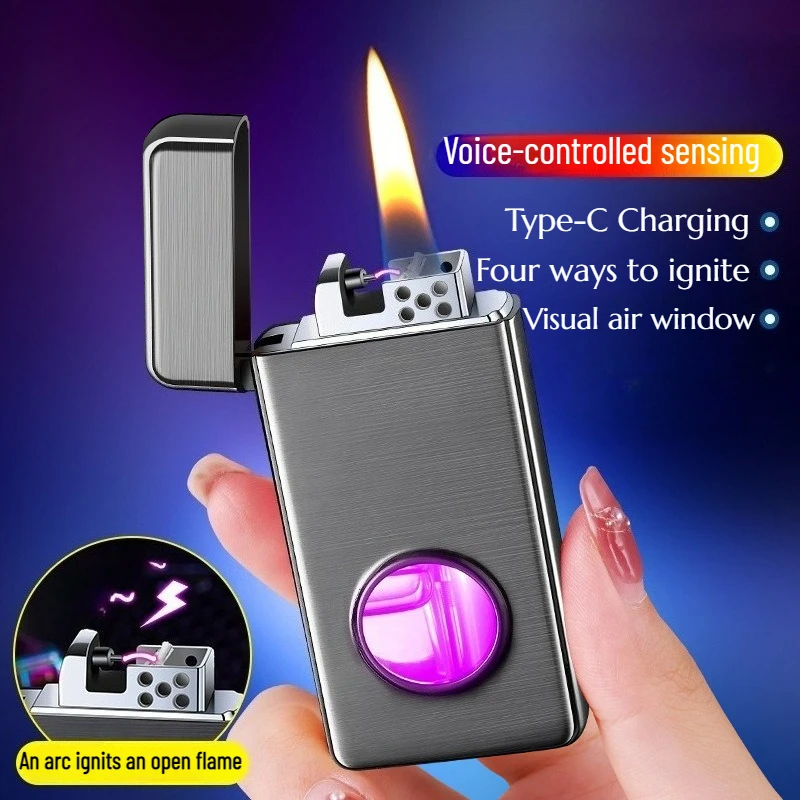 

Voice Control Ignition Smart Lighter Large Capacity Color Transparent Warehouse Business Smoking Accessories Cigarette Lighter