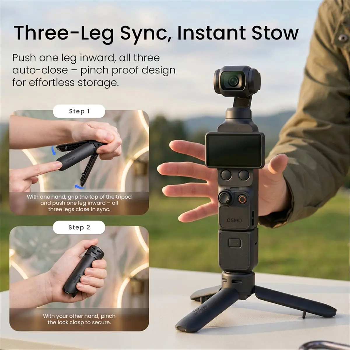 【MUST-HAVE LIST】  Quick-Release Mini Tripod One-Touch Auto Open 1.5kg Load Ultra-Light for Camera Accessories