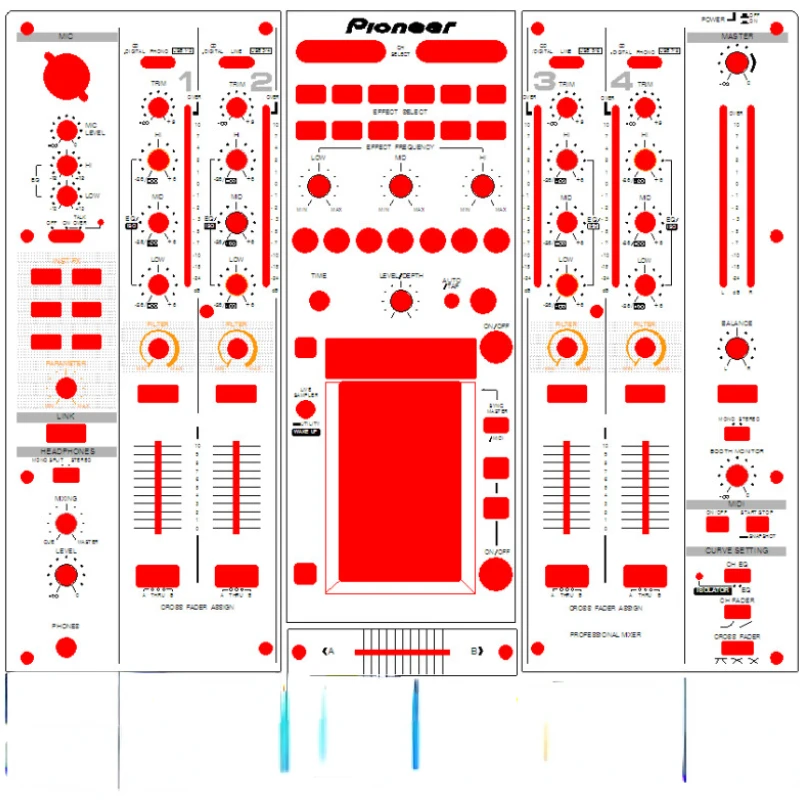 

Защитная пленка для контроллера DJ DJM2000 nexus второго поколения, Модернизированная панель для смешивания дисков, проигрывателя, наклейка из ПВХ материала