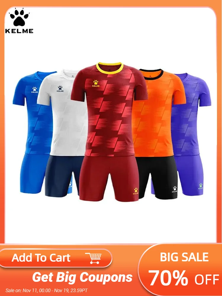

Kelme Adult Customized Football Suit Set For Children's Outdoor Training Football Shorts Short Sleeve Breathable T-shirt