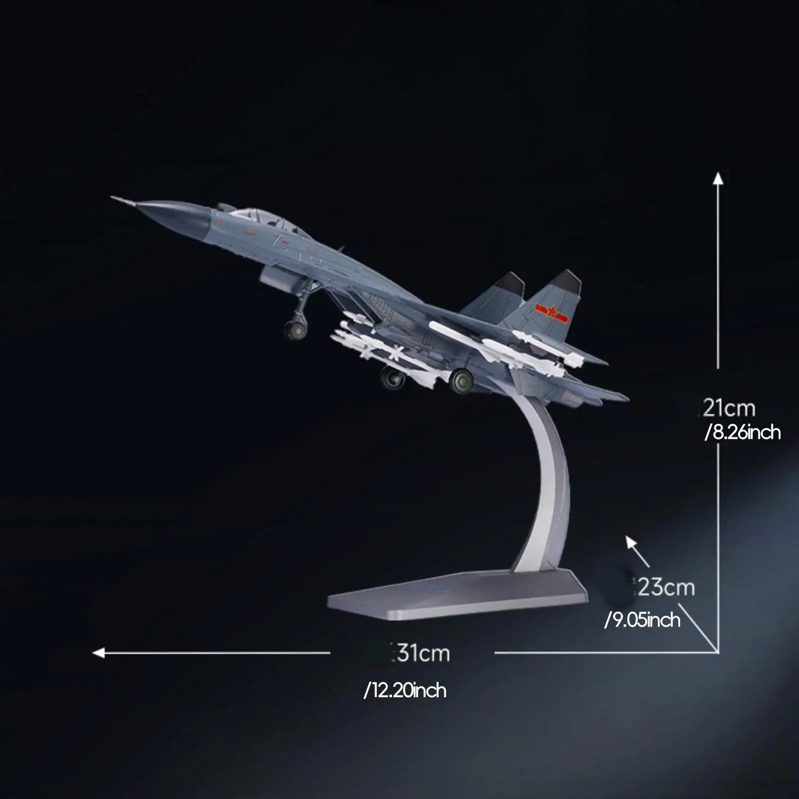 1: 72 نموذج طائرة مقاتلة صينية J11 مع حامل عرض نموذج طائرة #6