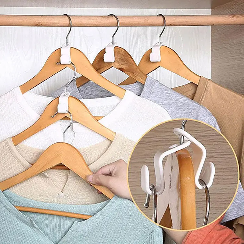 10/5Pcs Clothes Hanger Extenders Hooks Heavy Duty Cascading Connection Hooks Space Saving Clothes Organizer Closet Plastic Clips