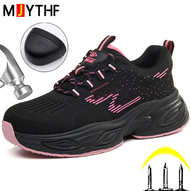 Antistatische Arbeitsschuhe für Frauen, schutzschuhe mit Stahlkappe, unzerstörbare Arbeitsschuhe, Fußschutzschuhe.