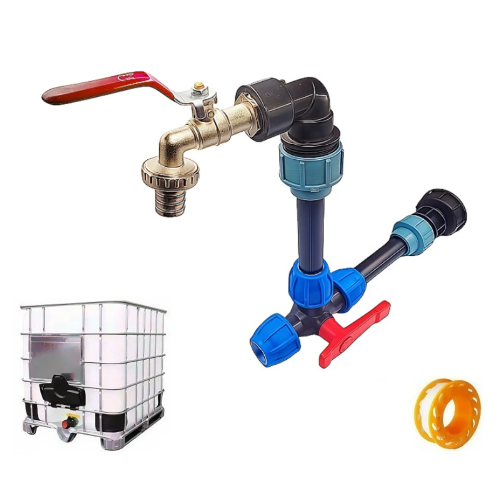

For Durable IBC Gooseneck Brass Tap with Double Outlet for Efficient Rainwater Tank Water Flow and For Easy Outdoor Use