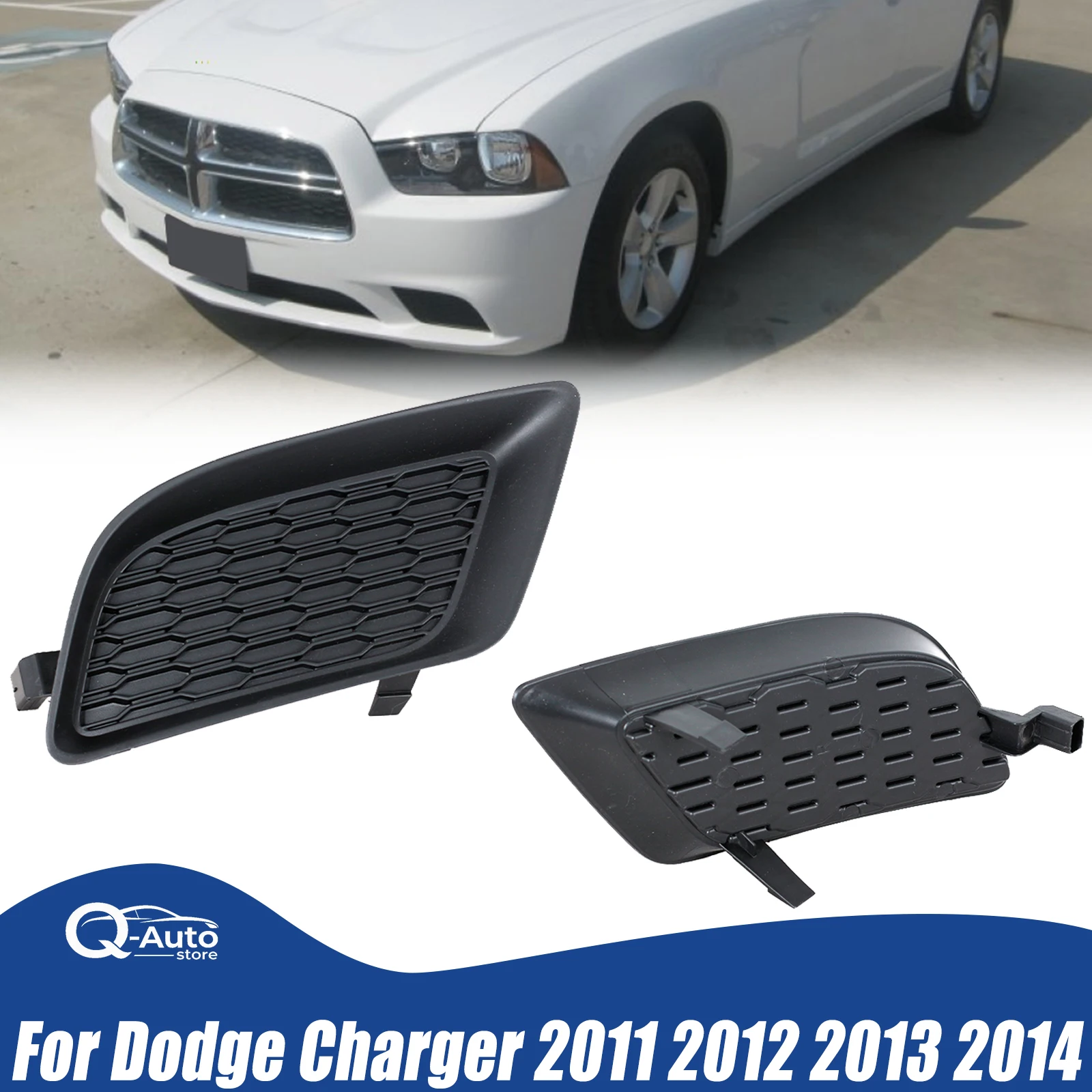 68092571AA 68092570AA Fog Light Frame Cover For Dodge Charger 2011-2014 Trim Bumper Protector Decoration Fog Lamp Grille