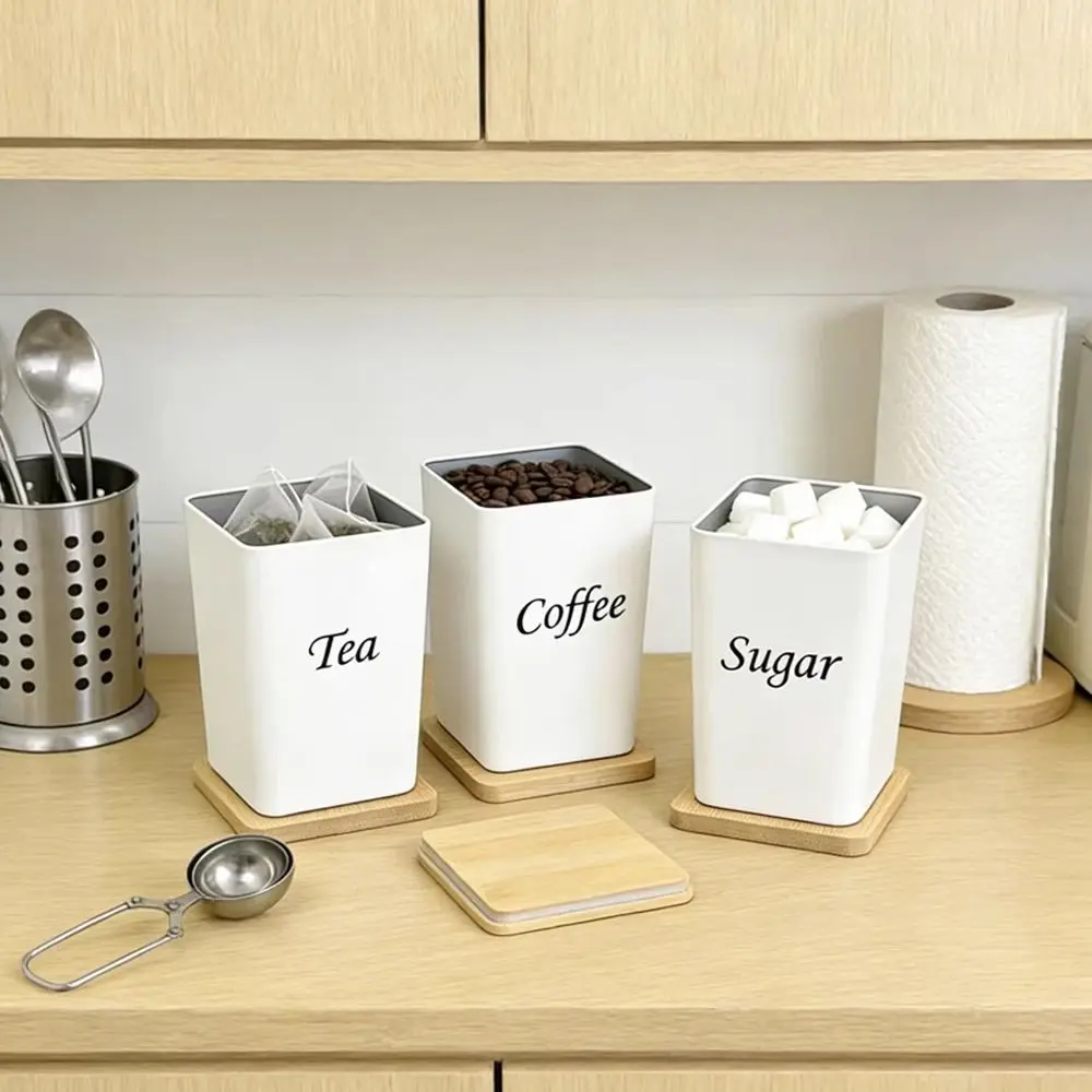 Tinplate Material Tea Tin Bamboo Cover Creative Shape Bamboo Covered Iron Box Irregular Shape Sealed Design Tea Jar