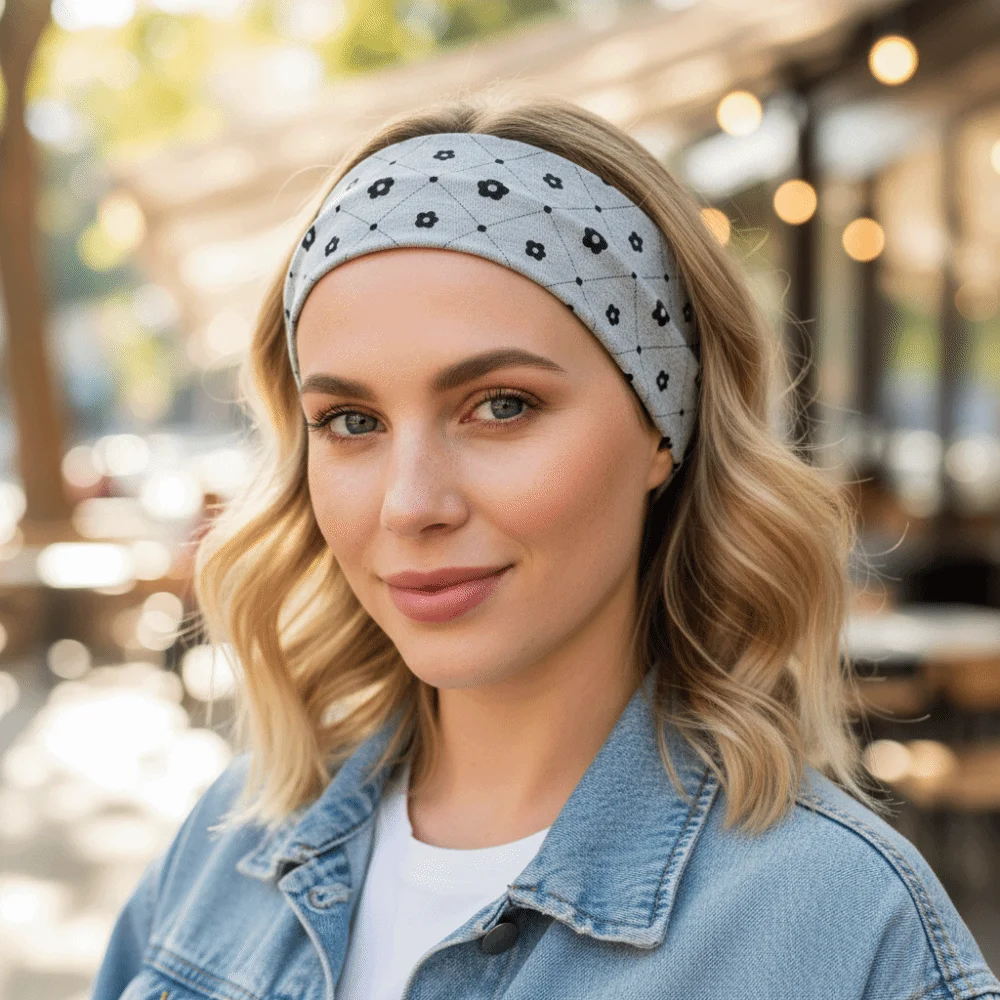 Durable Floral Printed Yoga Headband Elastic Sweat-absorbent Sport Hairband Hair Accessories Makeup Headband Sports