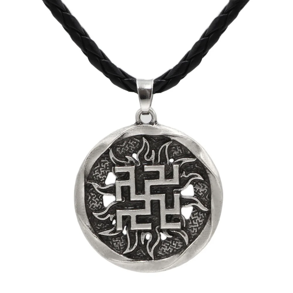 

1PC Vintage Viking Amulet Sun Flower Pendant Necklace for Men Women Fashionista Transfer Jewelry F1055