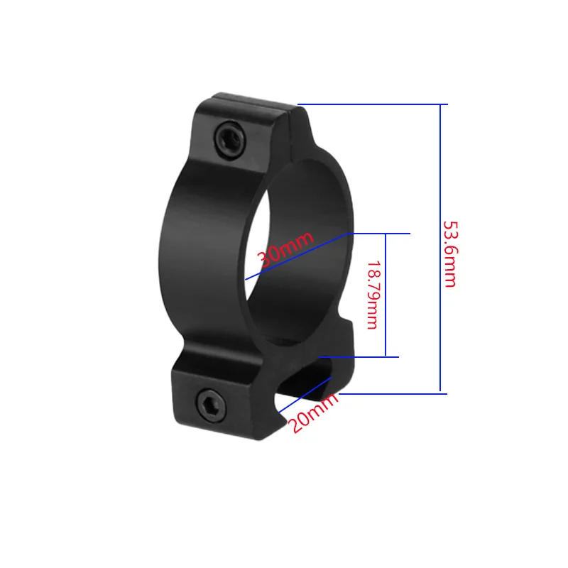 2pcs 30mm Diameter Scope Optics Mount Rings with Dovetail 20mm Rail Base Attachable for Toy Gun Hunting Flashlight Accessories
