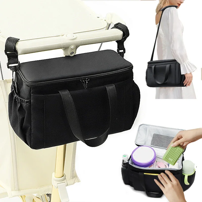 Stroller Organizer Bags Mummy Large Capacity Travel Hanging Bag Bottle Holder Pram Diaper Bags Baby Stroller Accessories