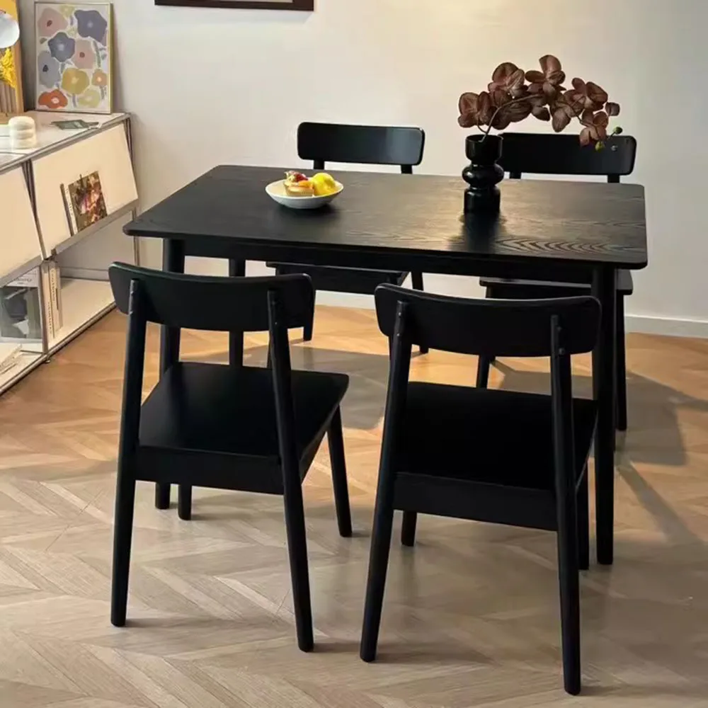 

Vintage Waterproof Dining Table Chair Living Black Nordic Dining Table Modern Rectangle Muebles Para El Hogar Home Furniture