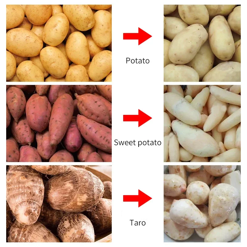 Máquina de lavar batata comercial totalmente automática de luxo, descascador de batata doce