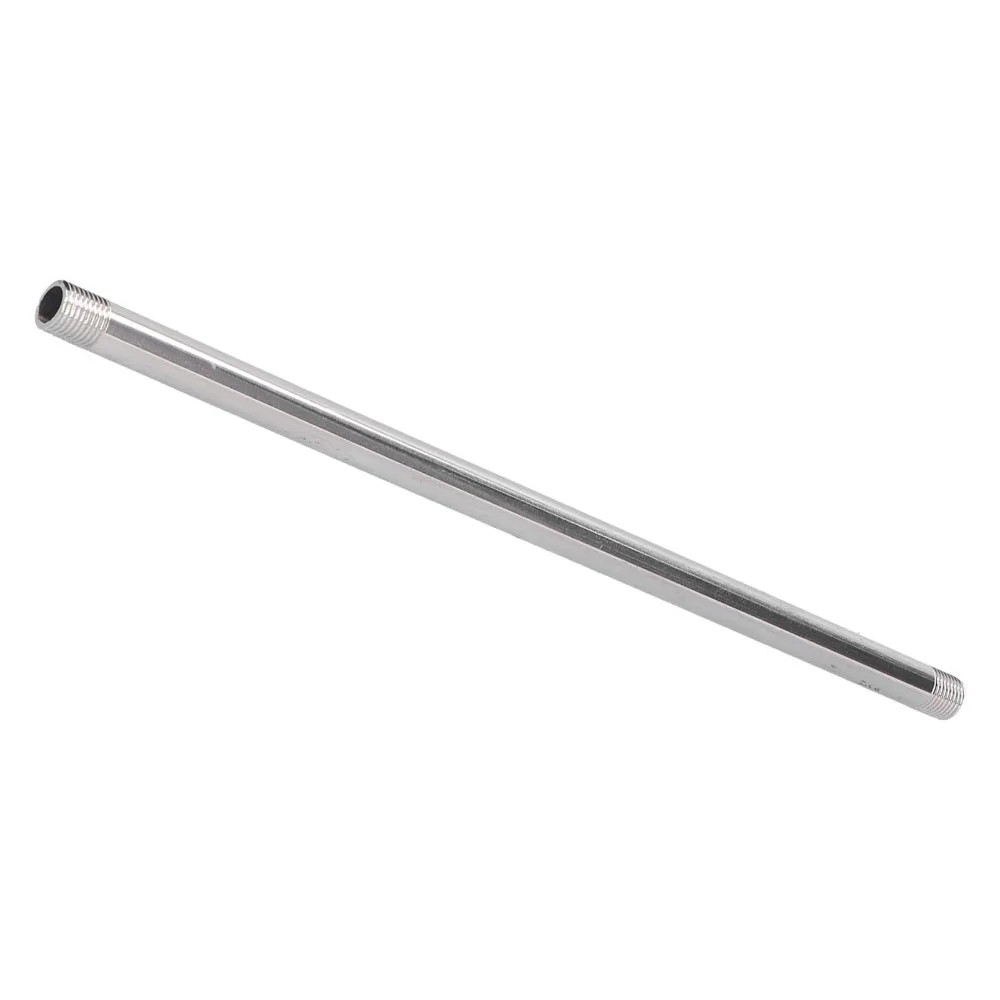 G1/4 Male Thread Threaded Pipe 30cm Length 304 Stainless Steel Connecting Pipe Easy Installation Silver Water Pipe Joint