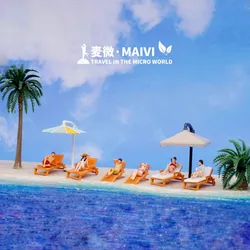 1:64 1:87 HO Scale Beach Chair Bikini By The Sea Action Figures Fairy Garden Desktop Miniature Accessories Creative Decor Toys