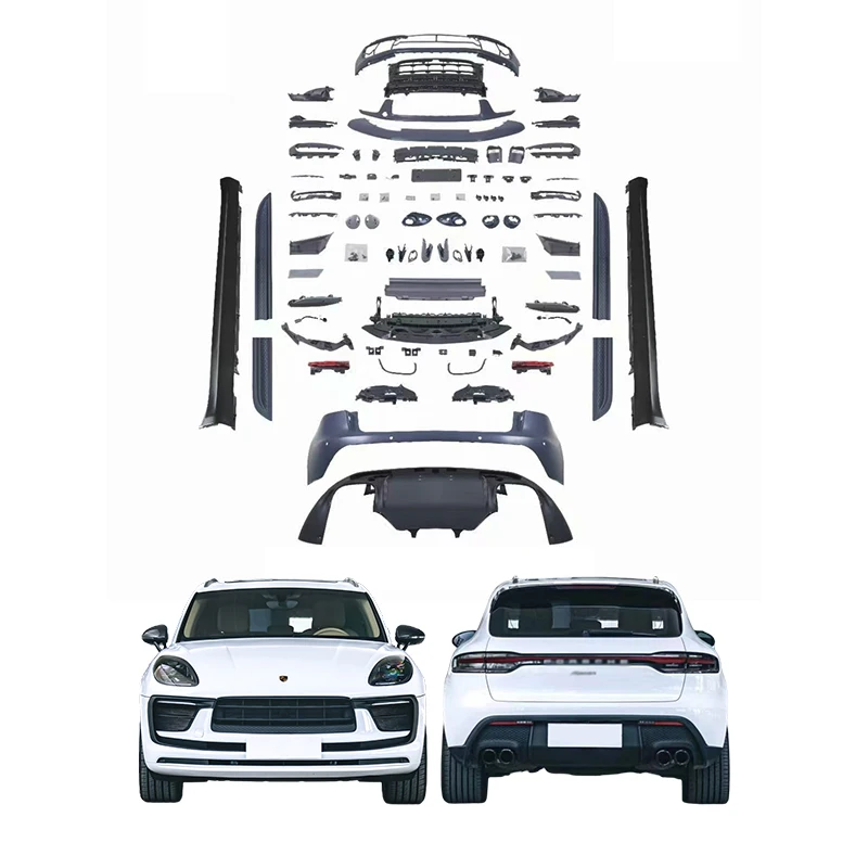 

For Porsches Macan 2014-2021 Body Kits for Cars 95B Upgraded 2023 Front and Rear Bumpers Daytime Running Light Side Skirts