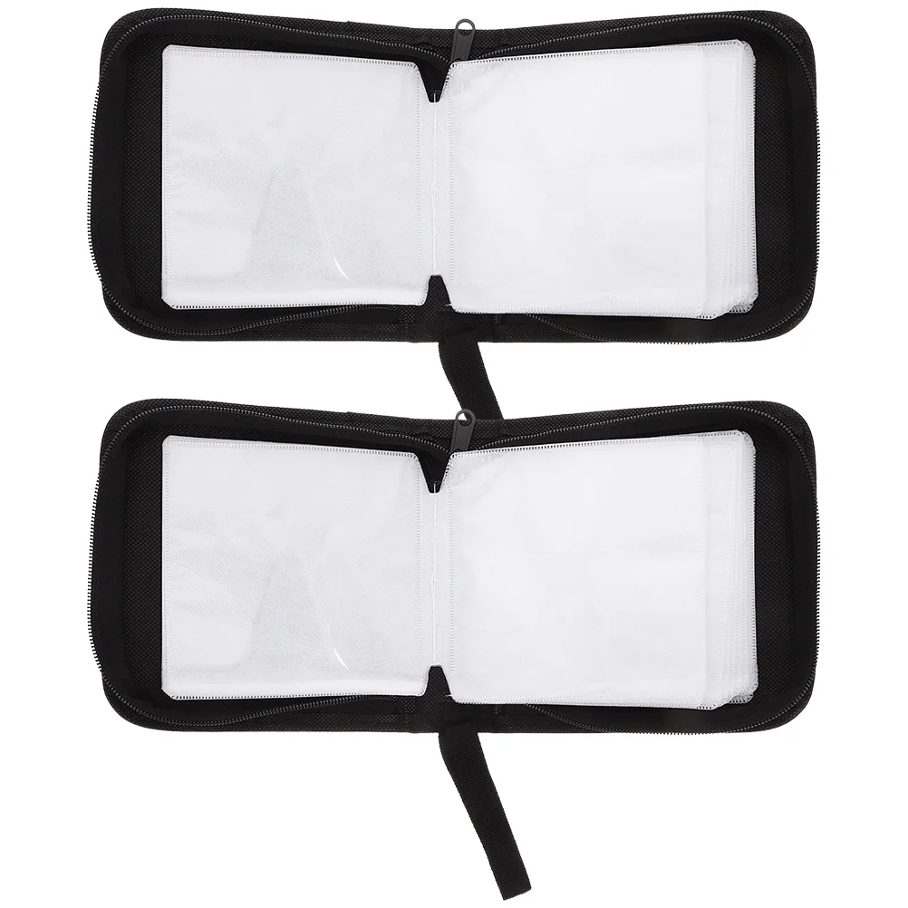 

2pcs CD DVD Holder Case Car 40 Disc Cd Bag Holder Case Discs Capacity Oxford Mini Travel Zipper Container Album