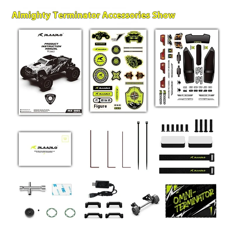 RLAARLO all-around Terminator 1/10 remote-controlled electric brushless four-wheel drive off-road vehicle RC V2 carbon fiber