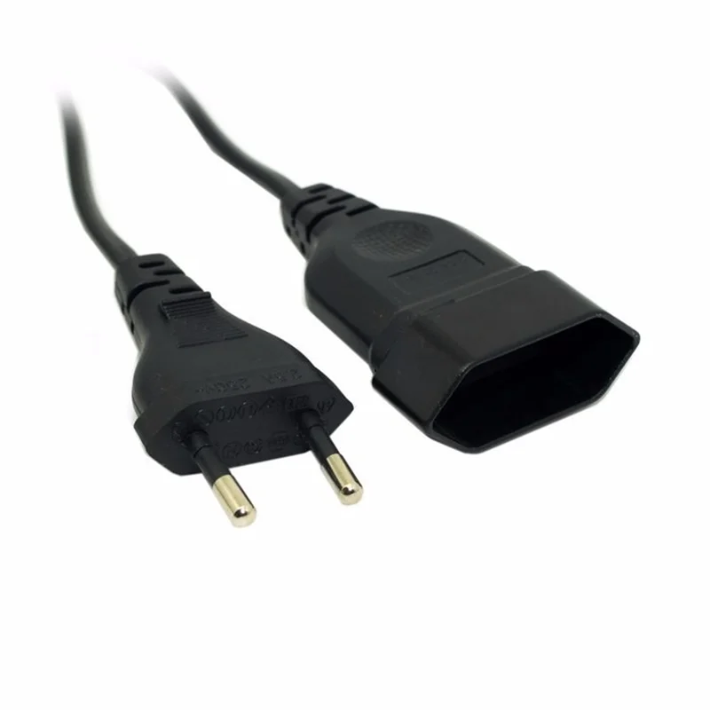 0.5m 1m 2m European EU 2 Prong VDE Male to Female Power Extension Cord Cable for PC Computer PDU UPS