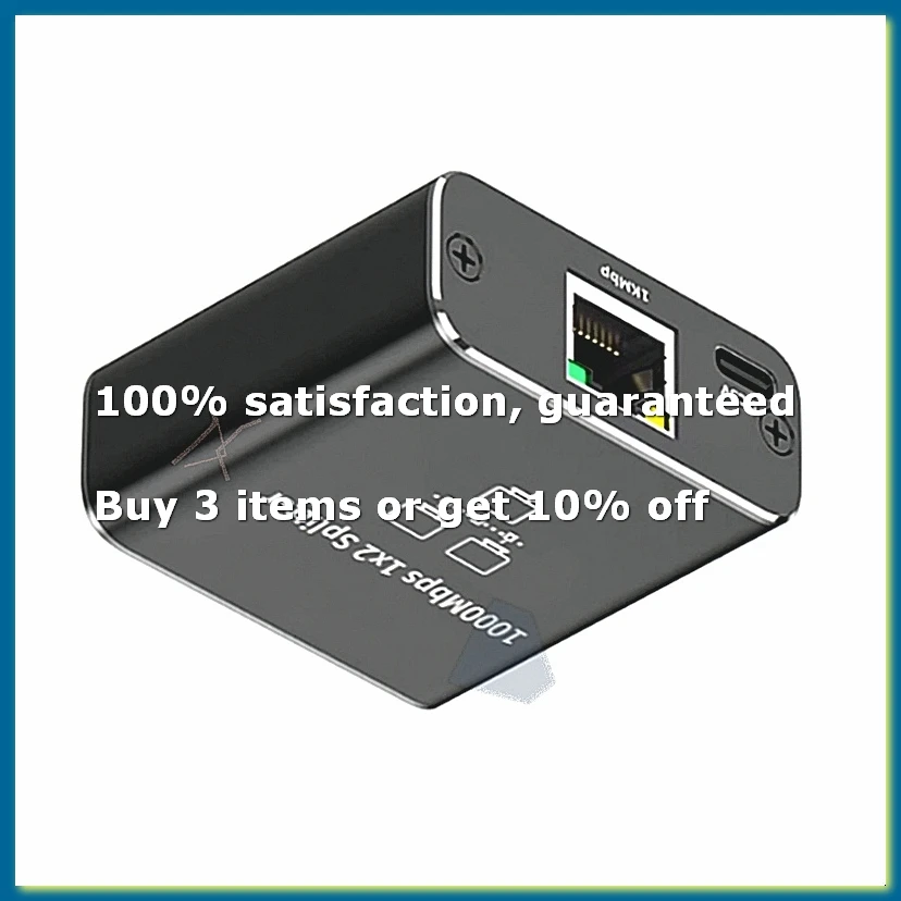 Gigabit Ethernet Splitter 1 in 2 Out, 1000Mbps- LAN/Internet Cable Splitter - Cat5/6/7 Splitte, RJ45 Network Extension