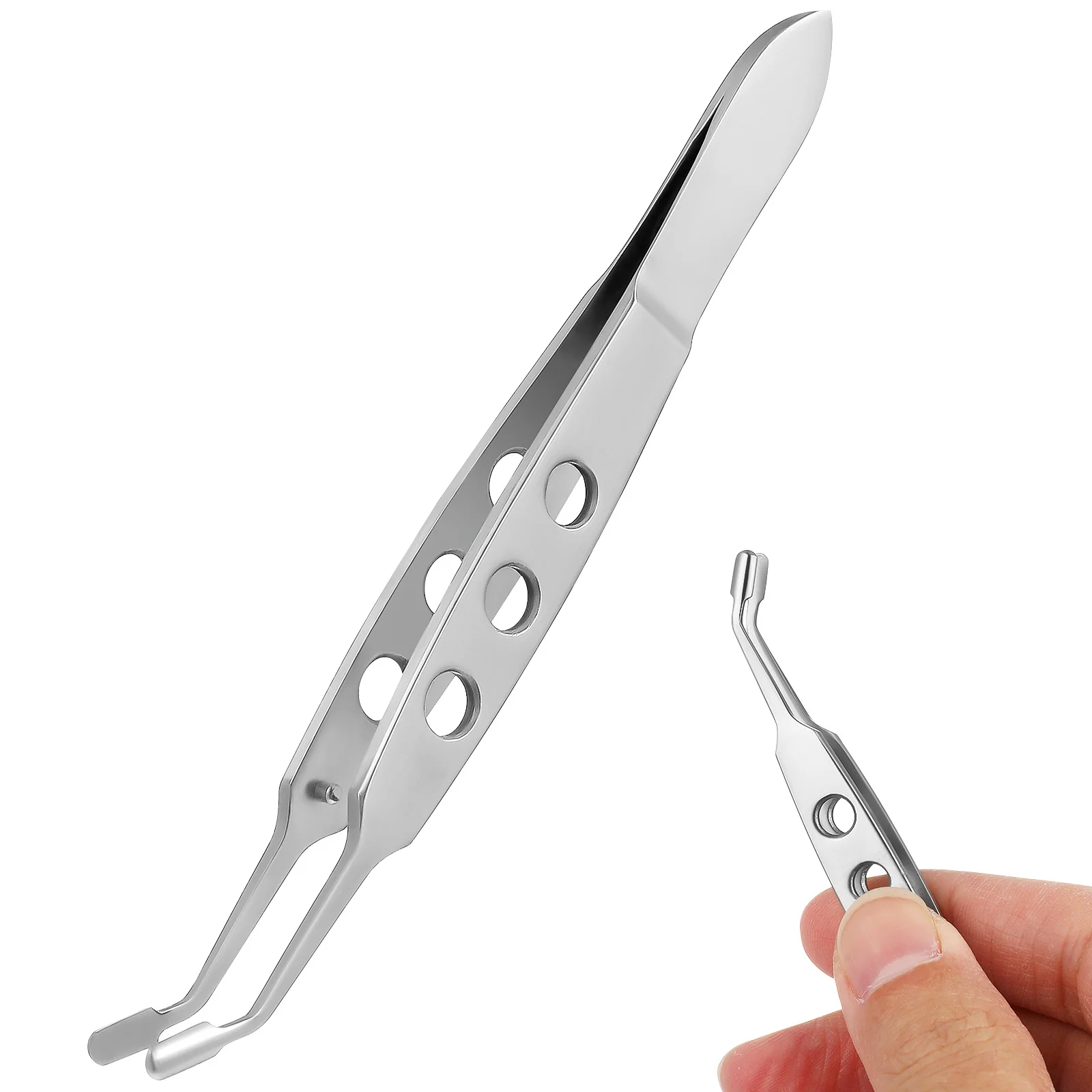 Eyelid Massage Tweezers Stainless Steel Meibomian Gland Expressor Tool Non-Slip Handle Flat Tweezer