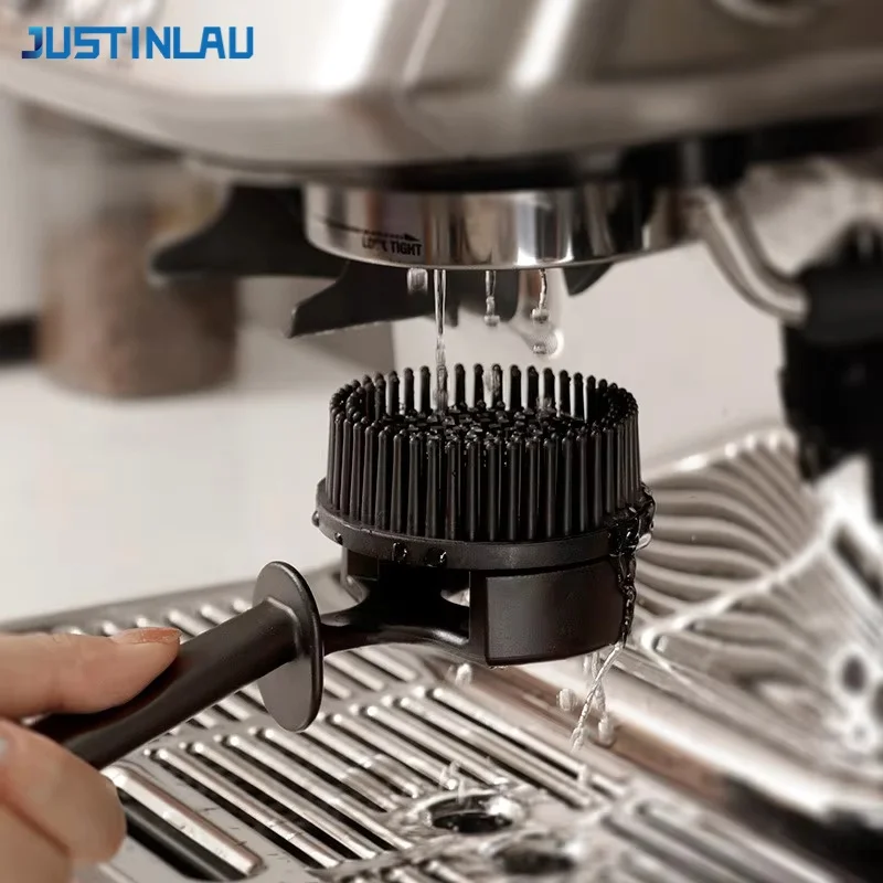 JUSTINLAU Coffee Machine Cleaning Brush Silicone Head Coffee Brush 51-58mm Espresso Group Head Cleaning Brush Detachable Brush